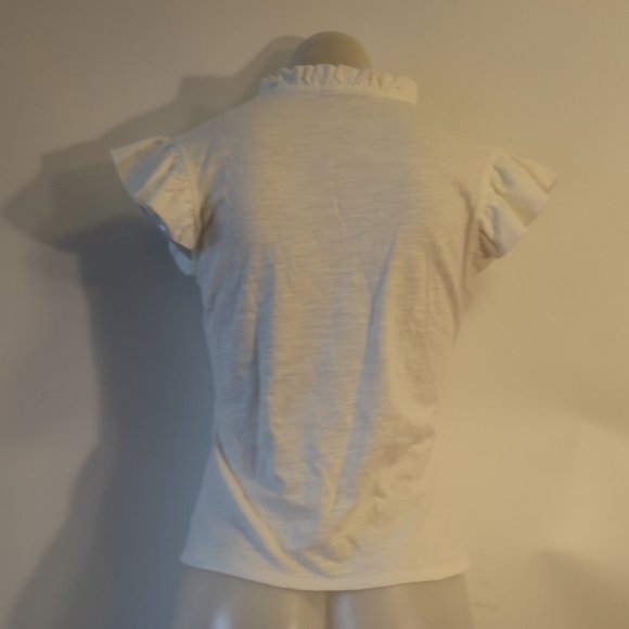 Womens Robertson + Rodeo White Short Sleeve Cap Ruffle Sleeve S * - Picture 4 of 6